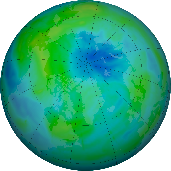 Arctic ozone map for 24 September 2009